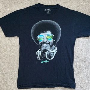 Bob Ross Black T shirt with Bob Ross on front. Size US Medium (M) in Men’s.